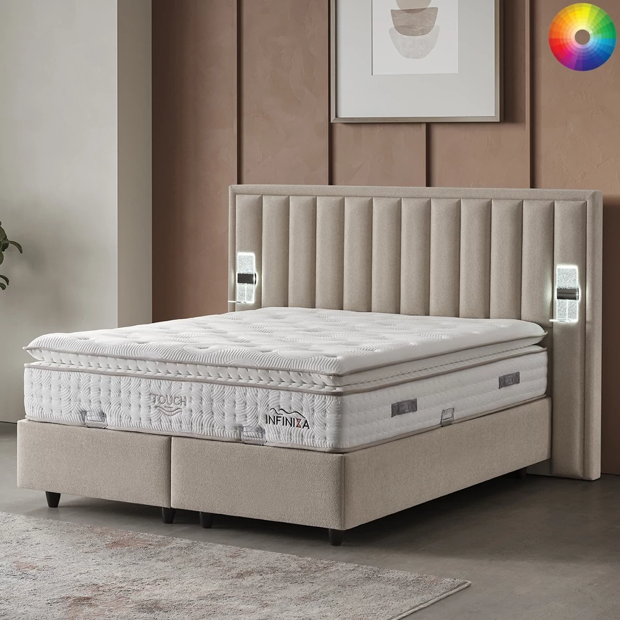 Infiniza TOUCH ágyneműtartós ágykeret 180x200 - VÁLASZTHATÓ SZÖVETTEL