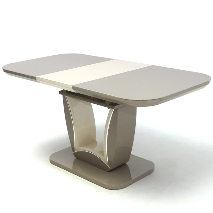 MARKO asztal edzett üveggel 120(+40)cm - Cappuccino / Beige