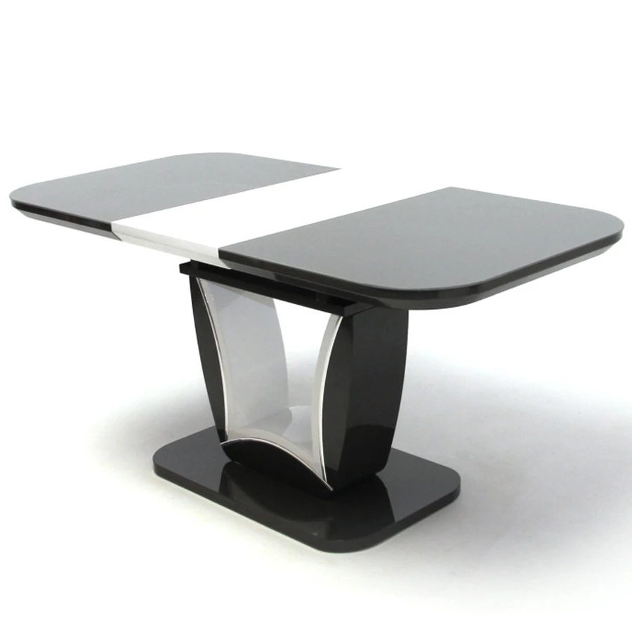 MARKO asztal edzett üveggel 120(+40)cm - Szürke / Fehér