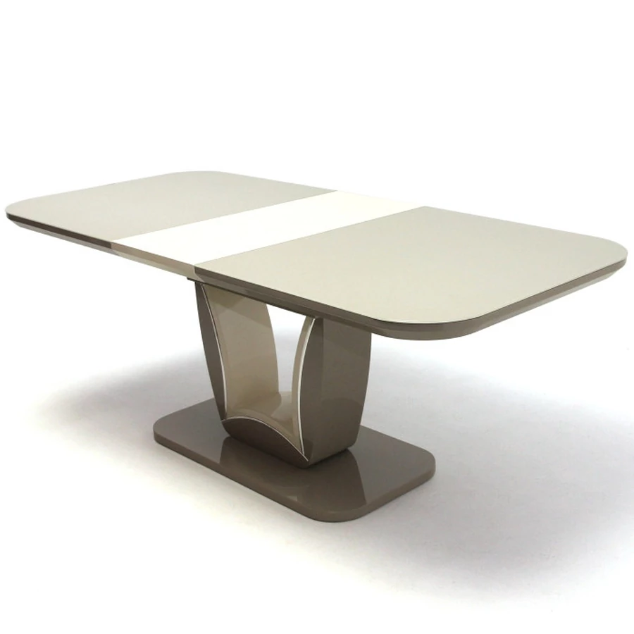 MARKO asztal edzett üveggel 160(+40)cm - Cappuccino / Beige