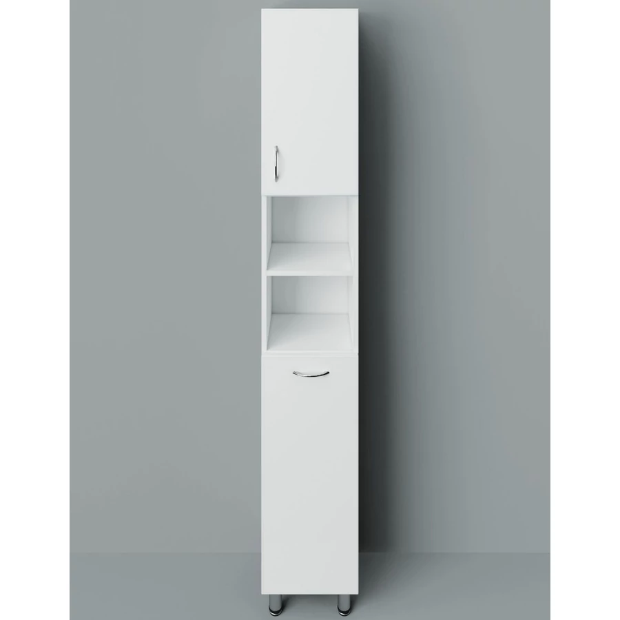 STANDARD 30SZ álló fürdőszoba szekrény (1 ajtó 1 bukó szennyestartó) -Fényes Fehér (SB30SZ)