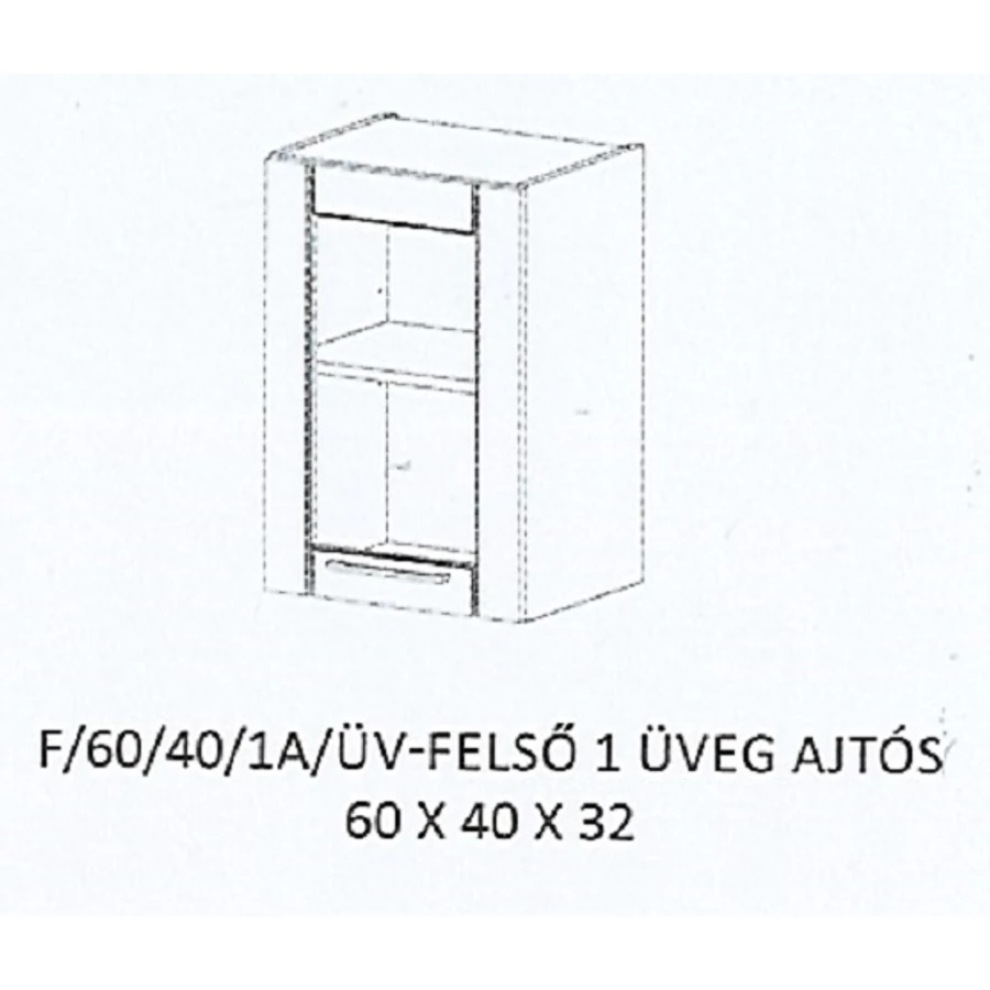 ALÍZ F/60/40/1A/ÜV-FELSŐ 1 üveg ajtós elem - BALOS