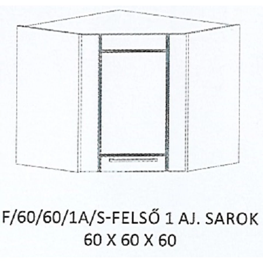 ALÍZ F/60/60/1A/S-FELSŐ 1 ajtós sarok elem - JOBBOS