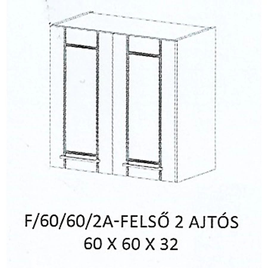 ALÍZ F/60/60/2A-FELSŐ 2 ajtós elem