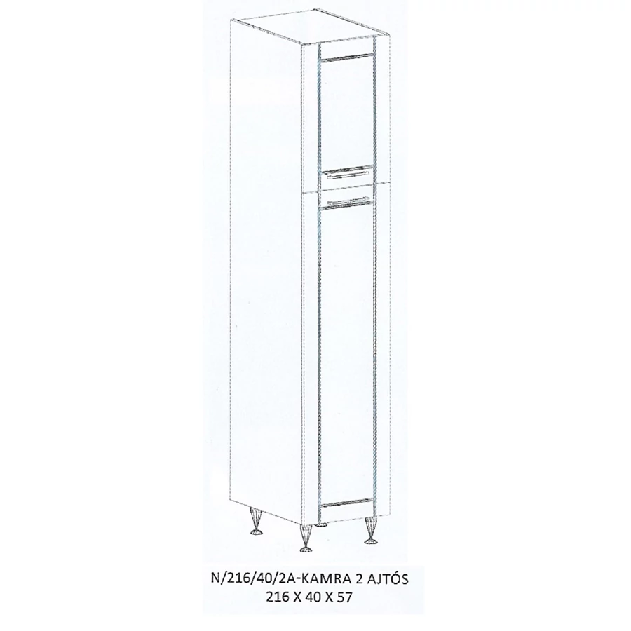 ALÍZ N/216/40/2A-KAMRA 2 ajtós elem - JOBBOS