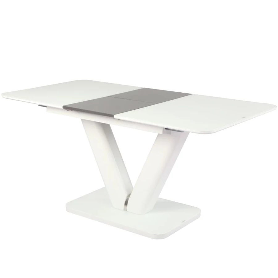 HEKTOR asztal 120(+40)cm - Fehér / Szürke