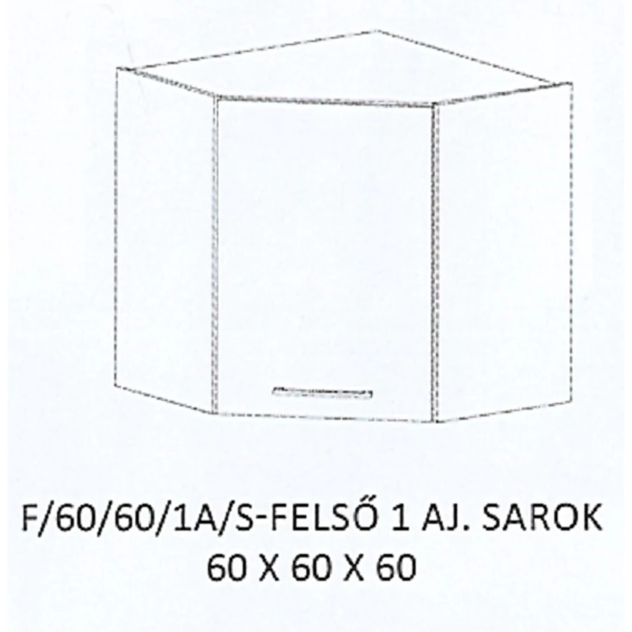 DORINA F/60/60/1A/S-FELSŐ 1 ajtós sarok elem - JOBBOS