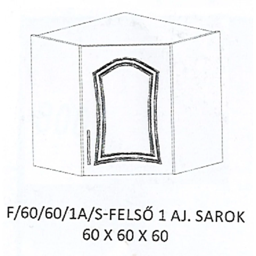 FLÓRA F/60/60/1A/S-FELSŐ 1 ajtós sarok elem - JOBBOS