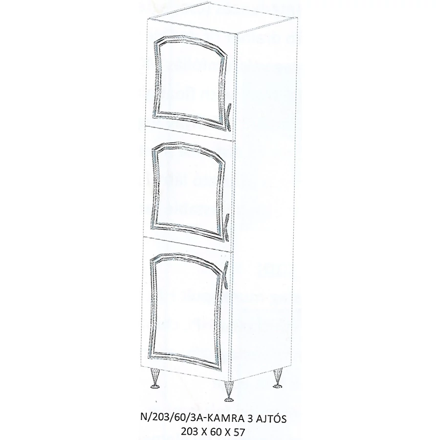 FLÓRA N/203/60/3A-KAMRA 3 ajtós elem - BALOS