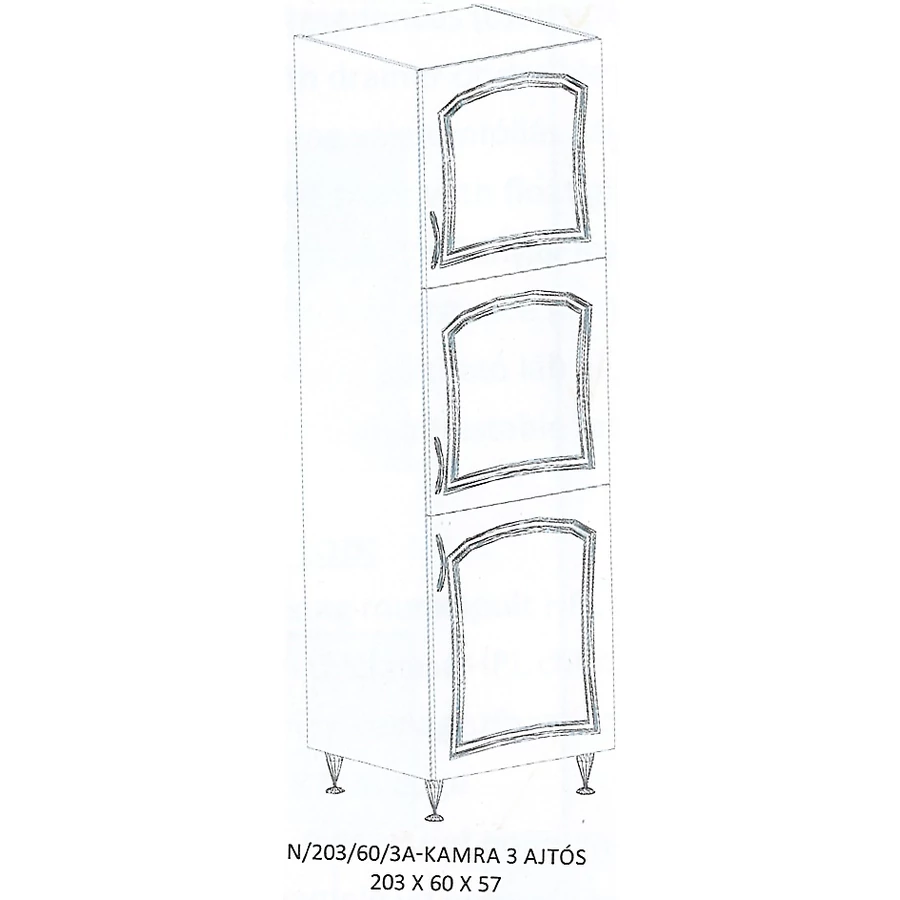 FLÓRA N/203/60/3A-KAMRA 3 ajtós elem - JOBBOS