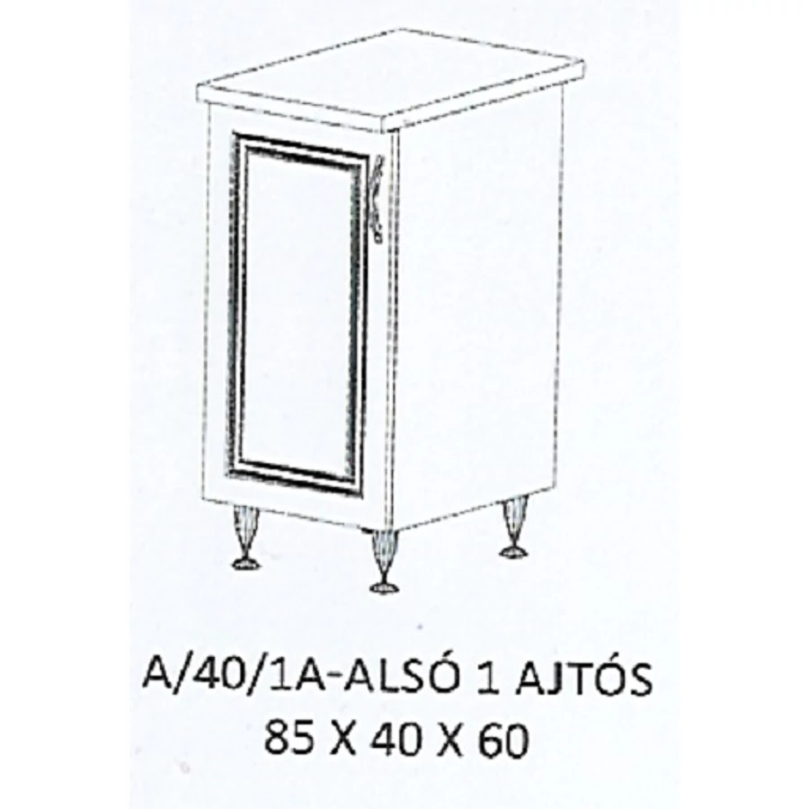 ORSI A/40/1A-ALSÓ 1 ajtós munkalapos elem - BALOS