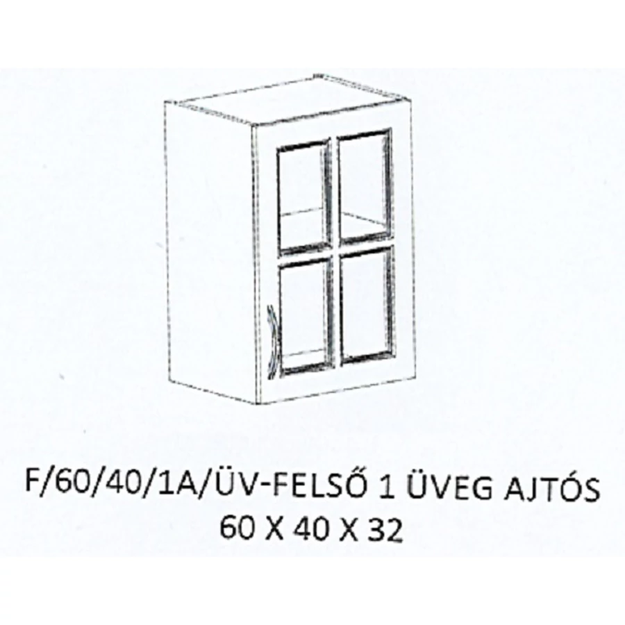 ORSI F/60/40/1A/ÜV-FELSŐ 1 üveg ajtós elem - JOBBOS