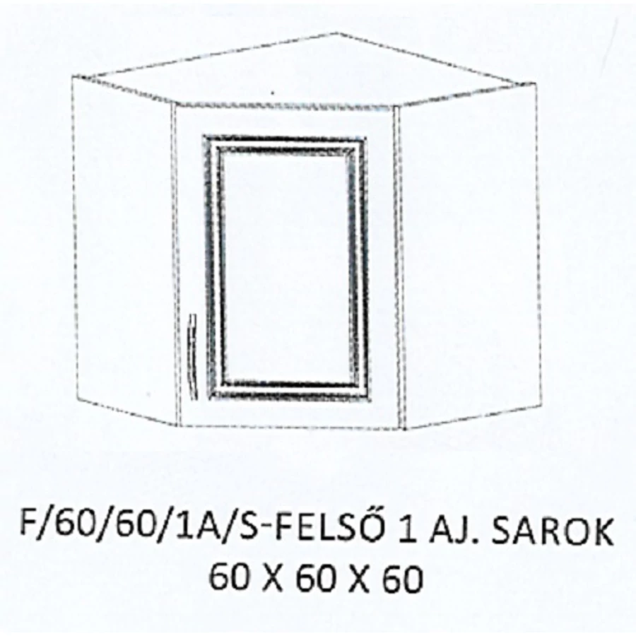 ORSI F/60/60/1A/S-FELSŐ 1 ajtós sarok elem - JOBBOS