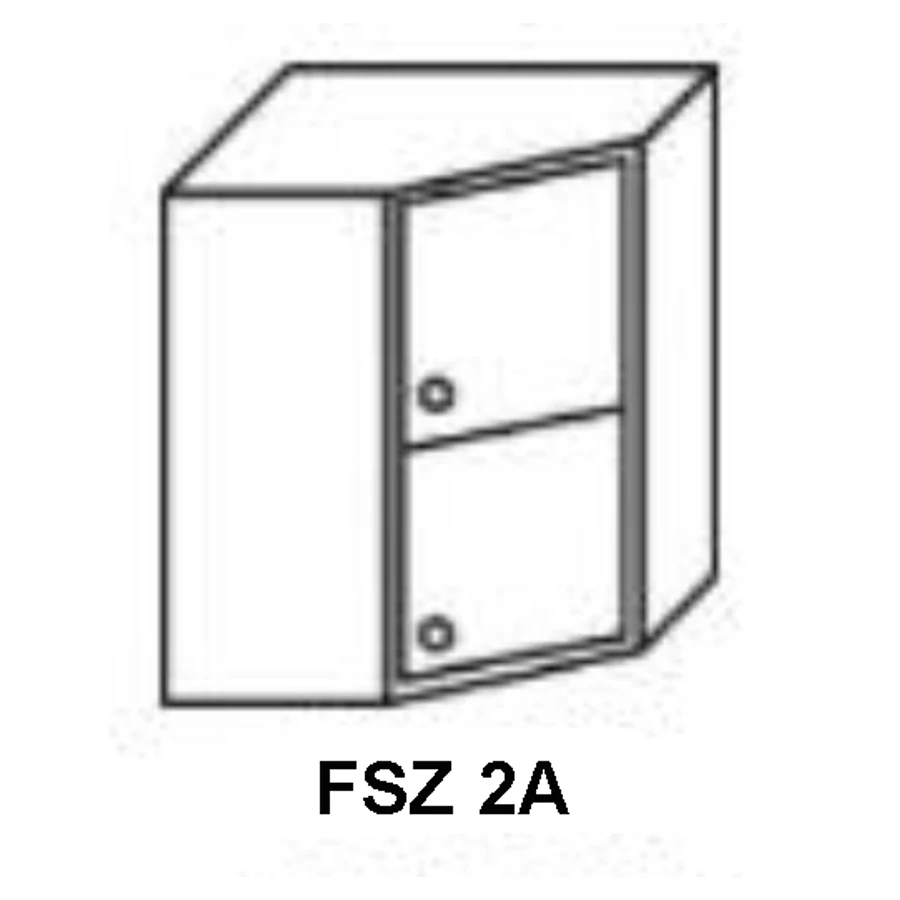 ZILLE FSZ 2A 60x60-as zárt kétajtós sarok elem jobbos