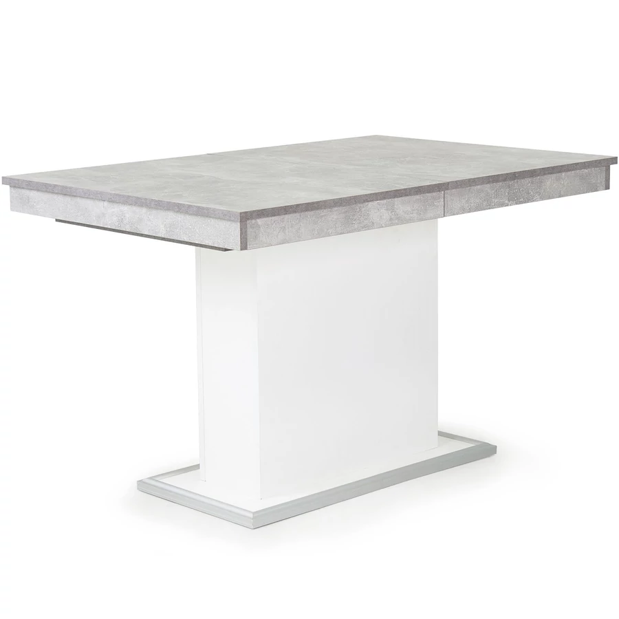 FLÓRA asztal 120(+40)cm - Beton / Fehér