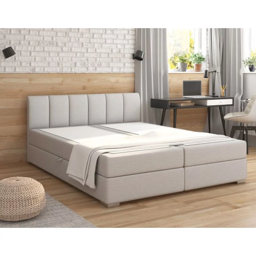 RIANA komfortos BOXSPRING franciaágy 180x200 - Colet világosszürke 04