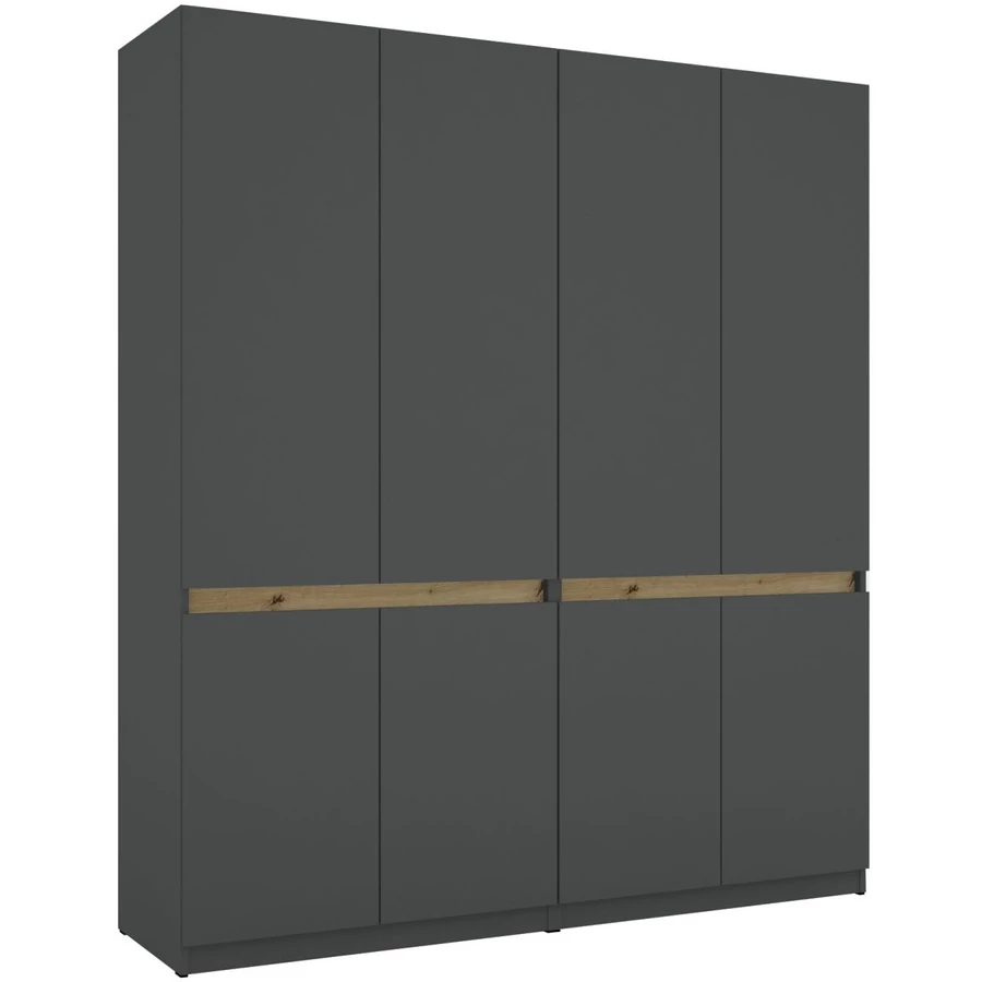 BOSS 180 cm nyílóajtós gardrób - Matt Sötétszürke / Artisan Tölgy