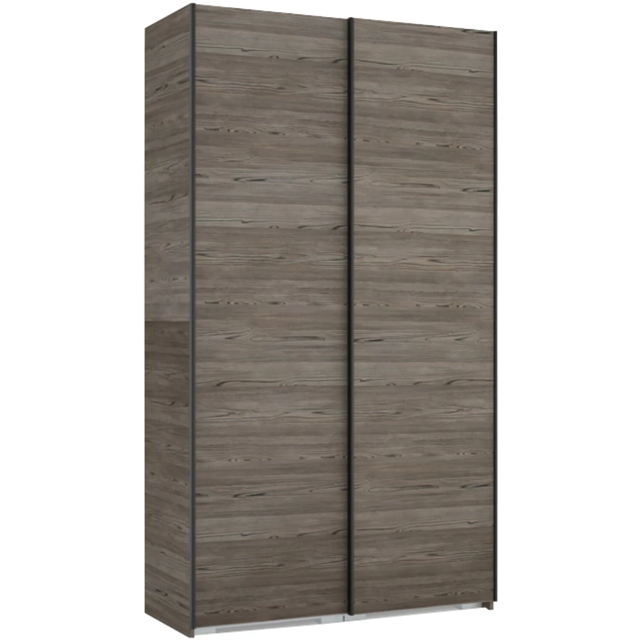 FŐNIX 134 cm tolóajtós gardrób - Sötét Katthult / Fekete profil