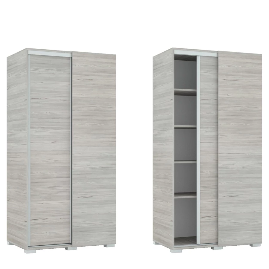 Tolóajtós Gardrób Sarokelem 4db polccal 100 cm  - Katthult