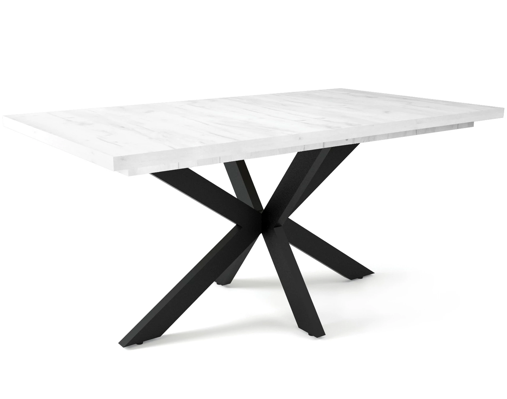 DOROTHY asztal 160(+40)cm - Fehér Tölgy / Fekete