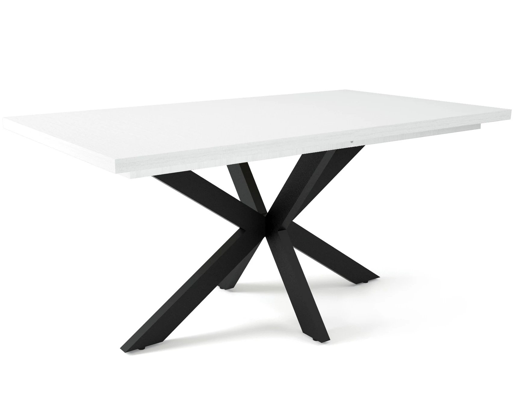 DOROTHY asztal 160(+40)cm - Rusztik Fehér / Fekete
