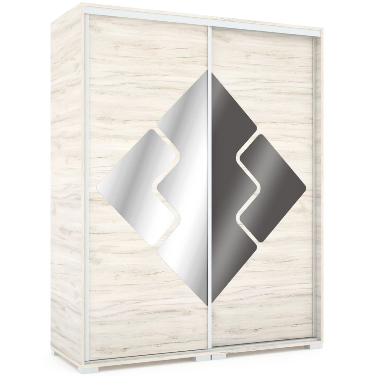 DOVER 160 cm tolóajtós gardrób - Justus Tölgy / Tükör-MF.Antracit