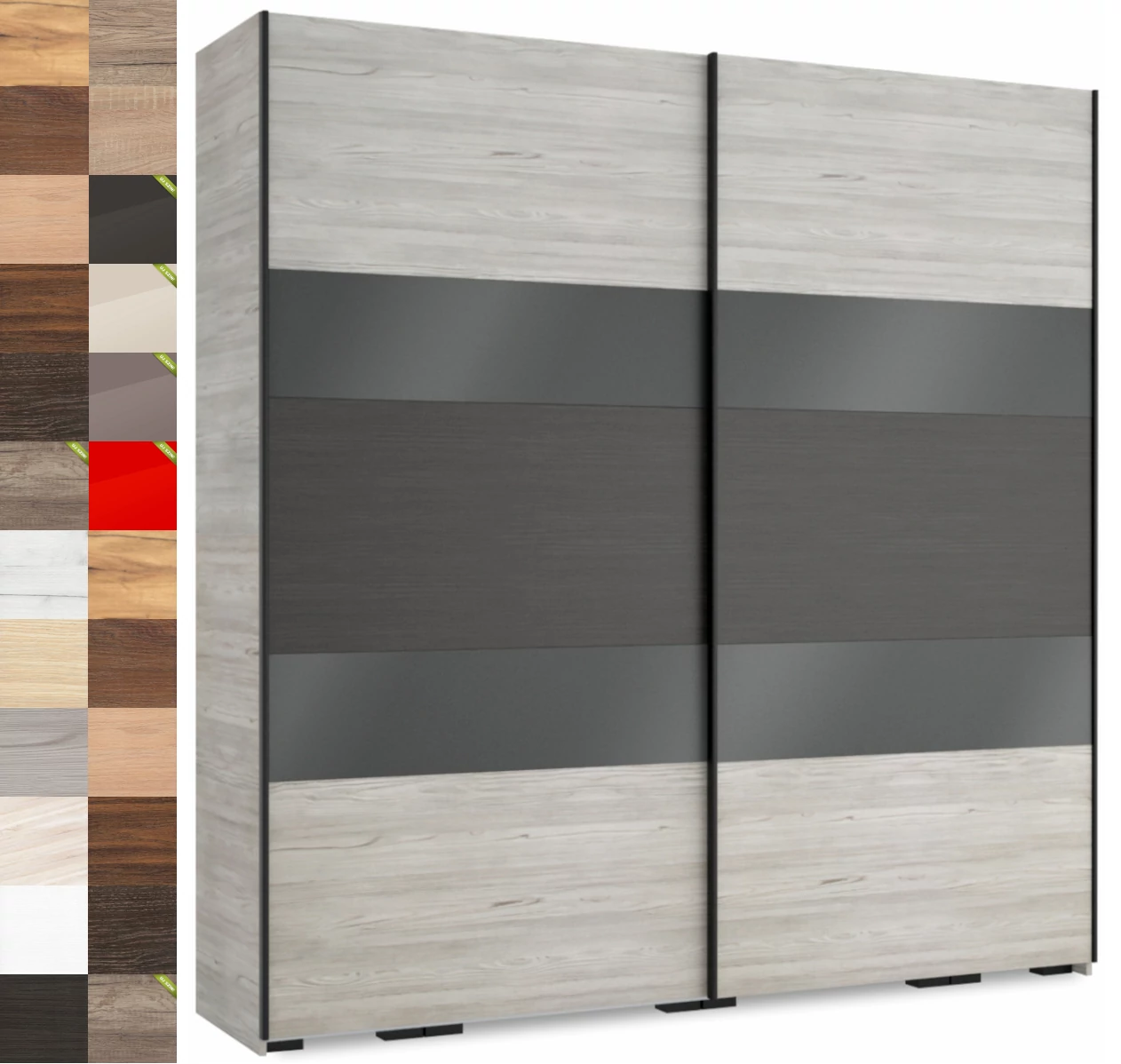 FŐNIX 234 cm magasfényű gardrób - VÁLASZTHATÓ SZÍNBEN