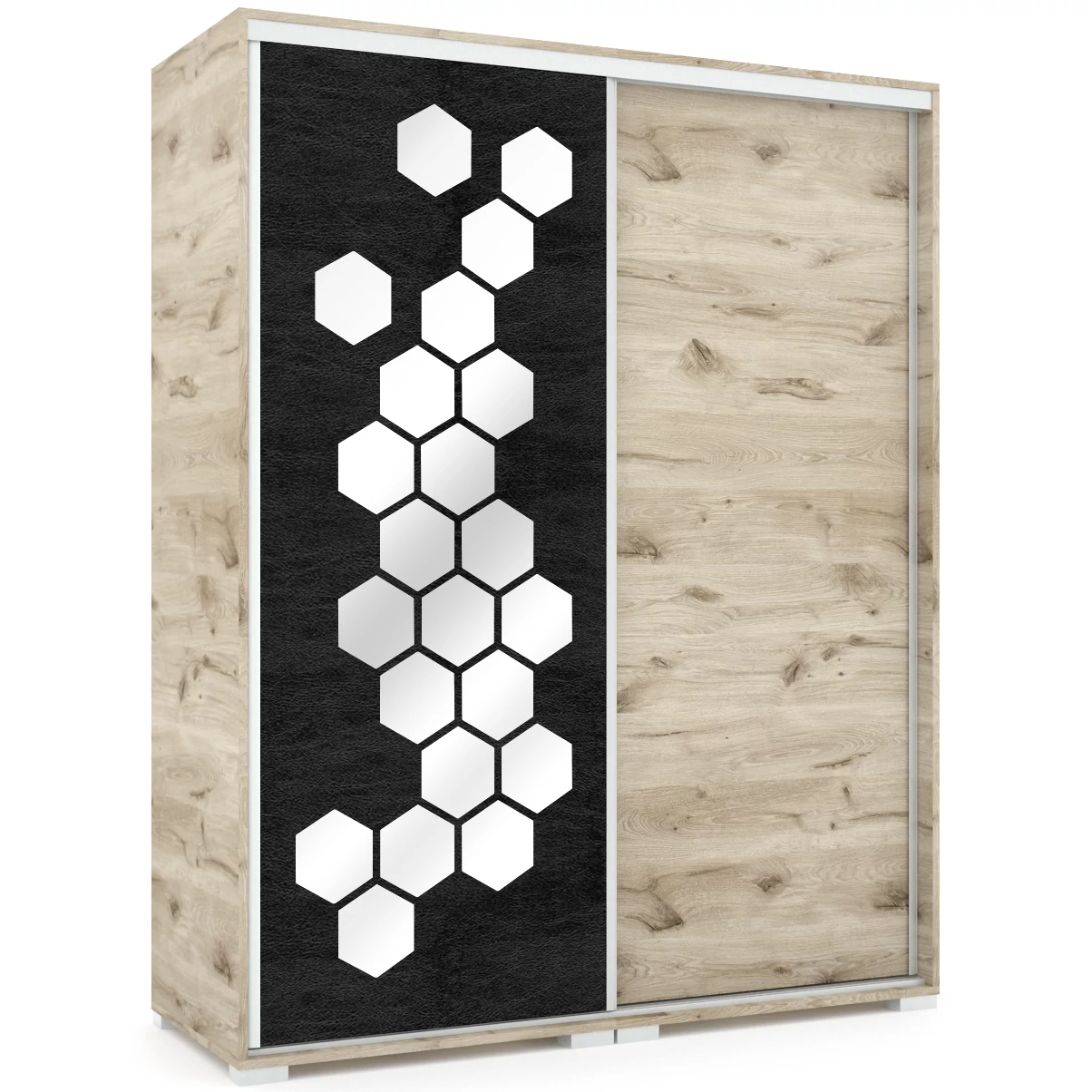 HONEY 160 cm tolóajtós gardrób 1H TÜKÖR - Viking Tölgy