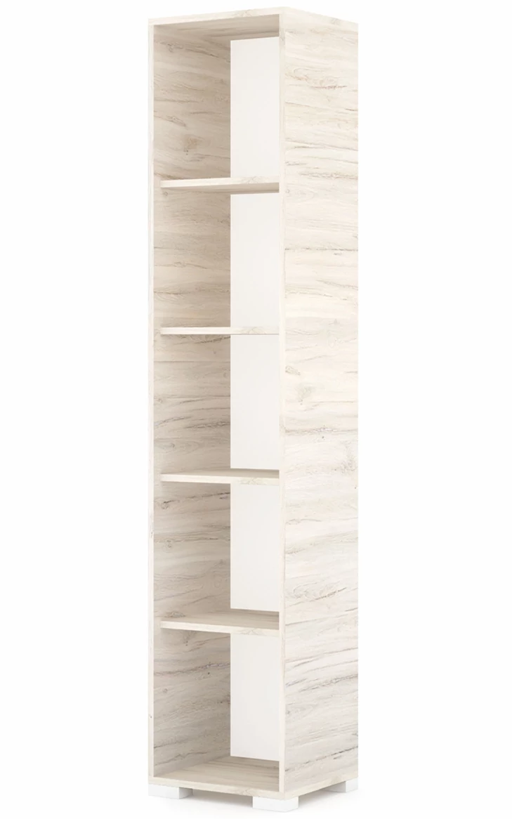 POLLY könyvespolc 42 cm - Justus Tölgy / Fehér láb