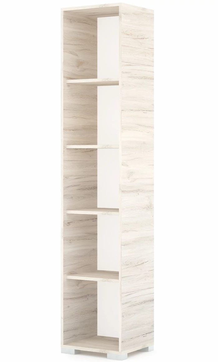 POLLY könyvespolc 42 cm - Justus Tölgy / Szürke láb