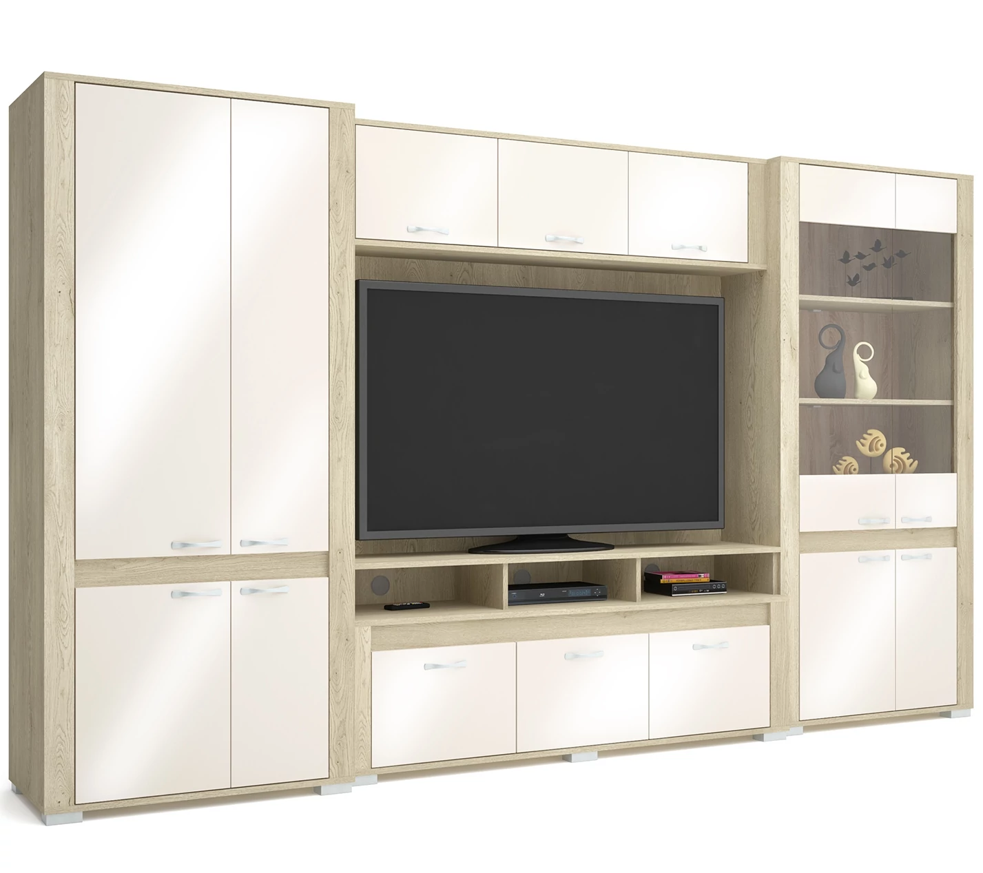 CORTINA nappali szekrénysor 345 cm - Cotta Cremona / Magasfényű Beige