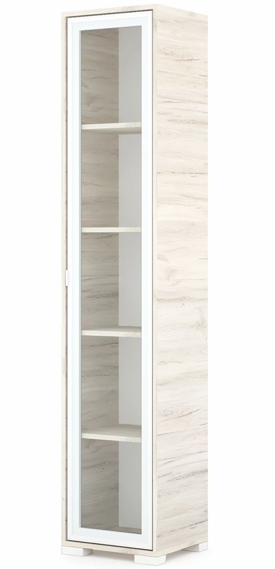 POLLY vitrines polcos elem 42 cm JOBBOS - Justus Tölgy / Fehér