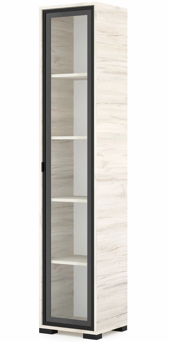 POLLY vitrines polcos elem 42 cm JOBBOS - Justus Tölgy / Fekete