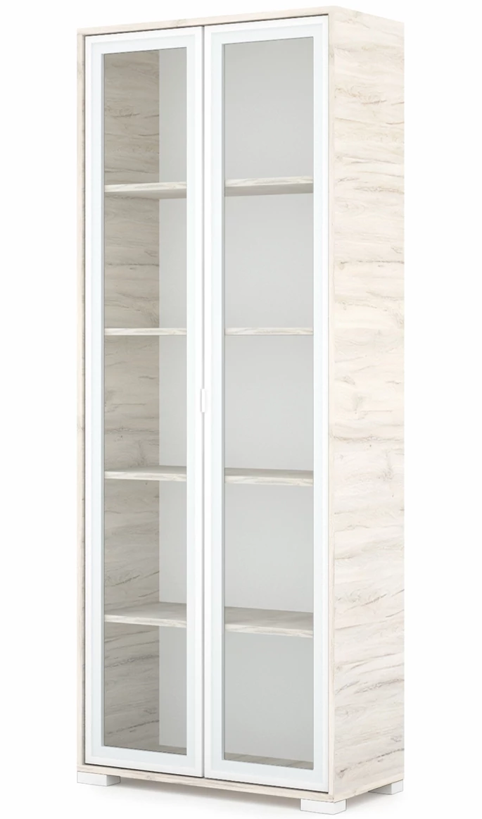 POLLY vitrines polcos elem 80 cm - Justus Tölgy / Fehér