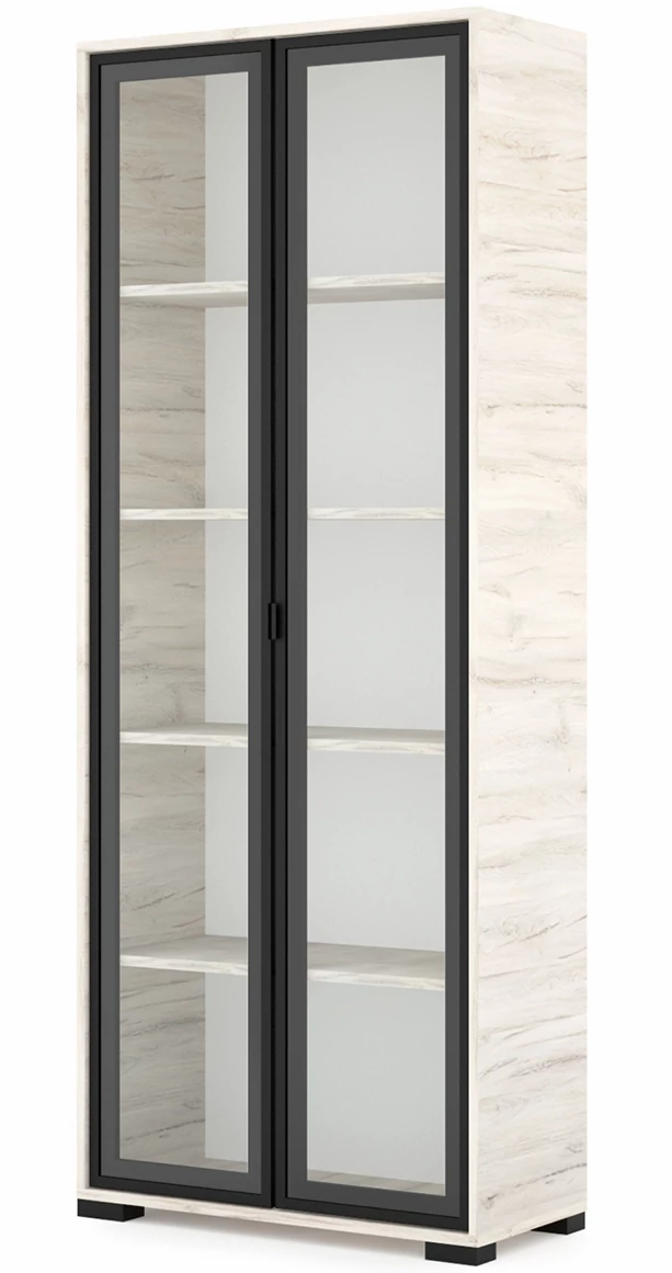 POLLY vitrines polcos elem 80 cm - Justus Tölgy / Fekete