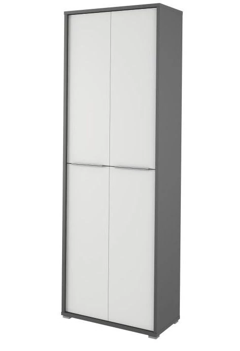 RIOMA NEW TYP 05 Magas szekrény polcokkal - Grafit / Fehér
