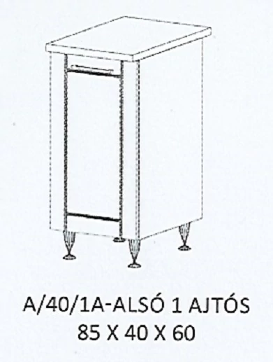 ALÍZ A/40/1A-ALSÓ 1 ajtós munkalapos elem - BALOS