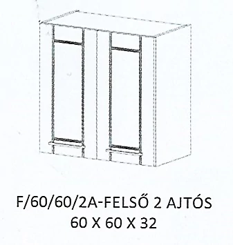 ALÍZ F/60/60/2A-FELSŐ 2 ajtós elem