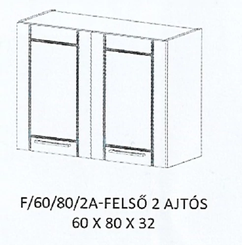 ALÍZ F/60/80/2A-FELSŐ 2 ajtós elem