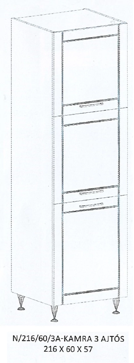 ALÍZ N/216/60/3A-KAMRA 3 ajtós elem - JOBBOS