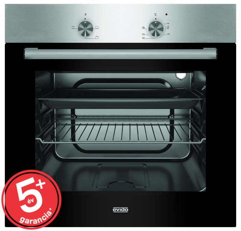 EVIDO PRIMO 62X statikus sütő,inox/fekete üveg (TGEP62)