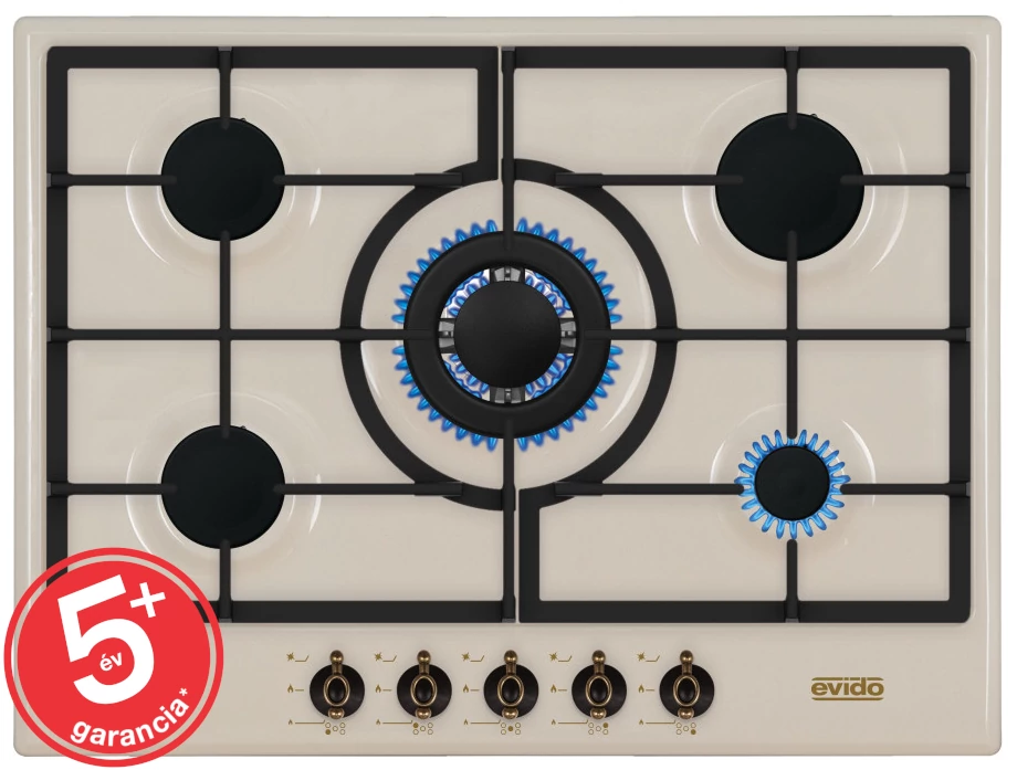 EVIDO RUSTIC-H 70C gáz főzőlap WOK égővel, beige, 70cm (TGERGFW_BE)