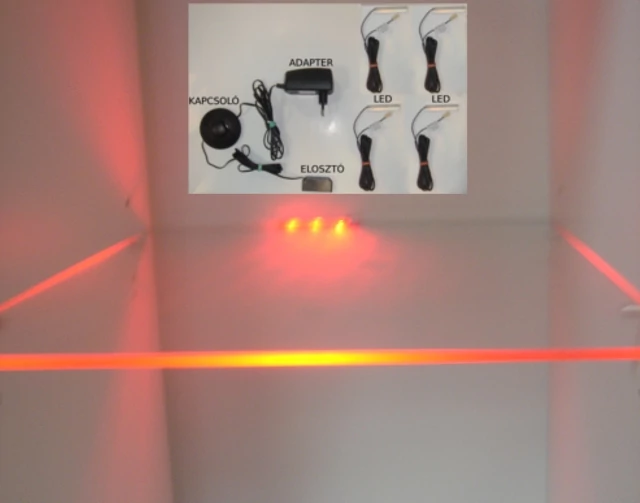 Cama ledsor 4 üvegpolchoz, piros