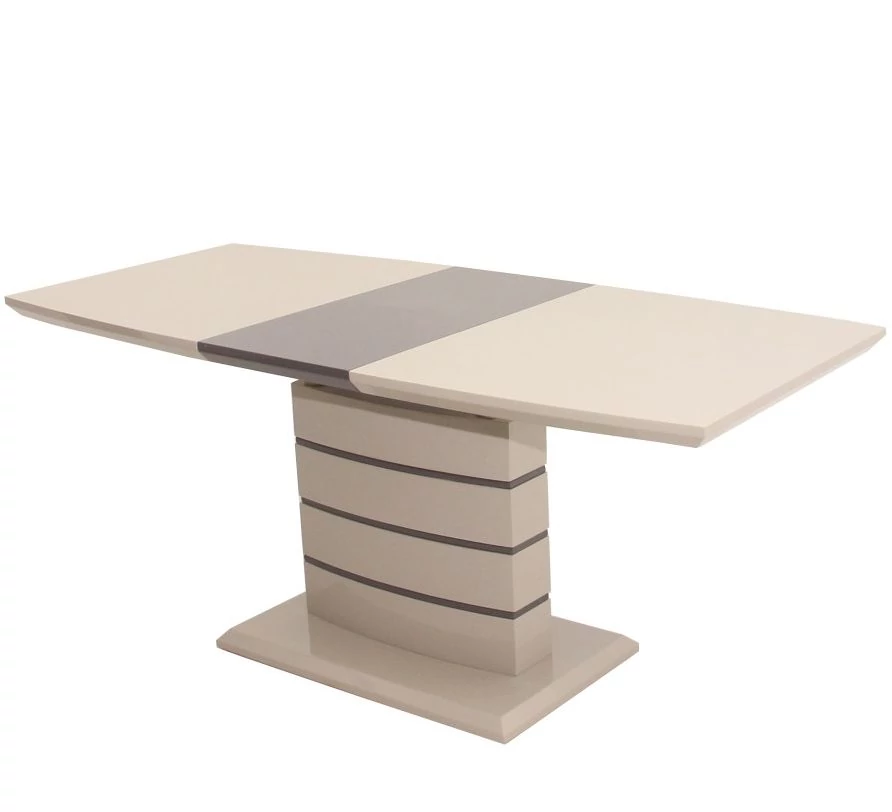 AURÉL asztal 140(+40)cm - Magasfényű Cappuccino / Barna