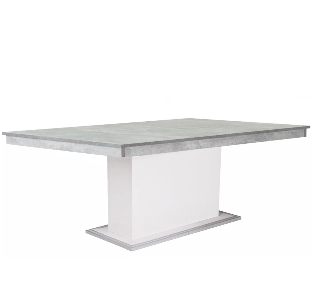 FLÓRA asztal 200(+50)cm - Beton / Fehér