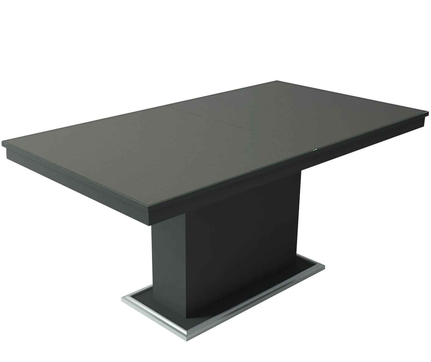 FLÓRA PLUSZ asztal 160(+40)cm - Matt Sötétszürke / Magasfényű Antracit