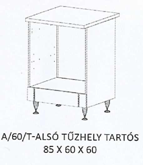 ANIKÓ A/60/T-ALSÓ tűzhely tartós munkalapos elem
