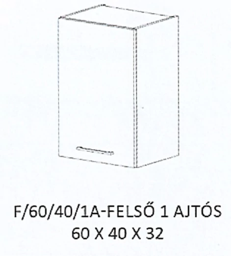 DORINA F/60/40/1A-FELSŐ 1 ajtós elem - BALOS