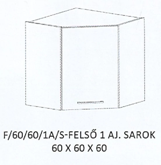 DORINA F/60/60/1A/S-FELSŐ 1 ajtós sarok elem - BALOS