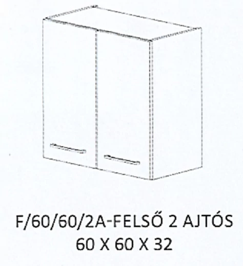 HELGA F/60/60/2A-FELSŐ 2 ajtós elem